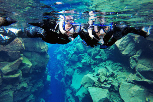 Snorkeling in Silfra Iceland